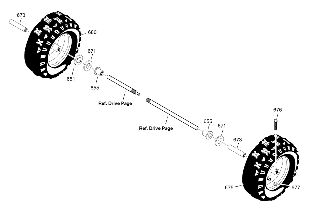 Wheels Diagram and Parts List for 1695489-18-2829-29 2008 Briggs and Stratton Snow Blower